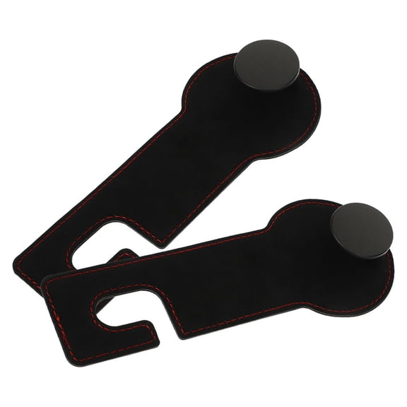 Nicehomfit 1 Pair Car Seat Purse Hook PU Black Organizer For Storage In Cars