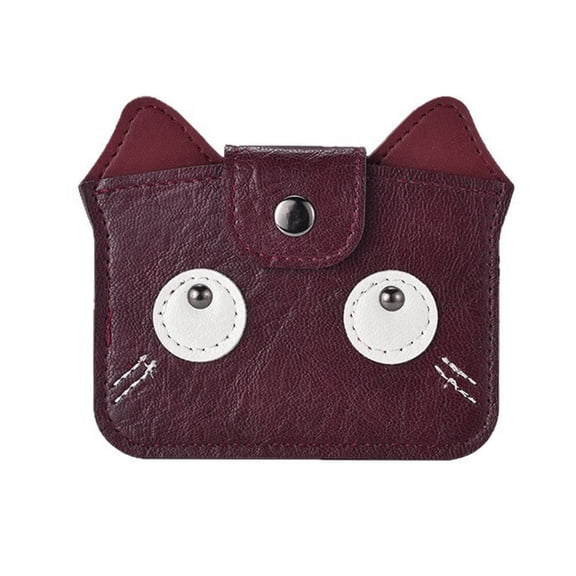 Vintage Cats PU Leather Compact Card Holder Wallet for Women - Lightweight Travel Daily Carry with Secure Closure
