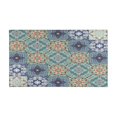 thumbnail image 2 of Bohemian Blue Geometric Design Rugs and Mats Non Skid Washable Absorbent Microfiber Soft Kitchen Mat for Floor Set Of 2 Decor Stain Resistant 17"x47"+17"x30", 2 of 7