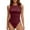 Wine, variant on KHONTS Women's Tummy Control Shapewear Bodysuit High Cut Seamless Body Shaper Sleeveless Racerback Thong Body Suit Tank XS