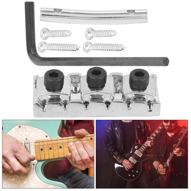 Cuerda De Guitarra Eléctrica Resistente De Metal, Sistema De Tuerca De Bloqueo, Para Guitarra Doméstica Fyydes Plata (GE100)