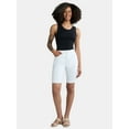 thumbnail image 2 of Time and Tru Women's Mid Rise Denim Bermuda Shorts, 10” Inseam, Sizes 0-22, 2 of 5
