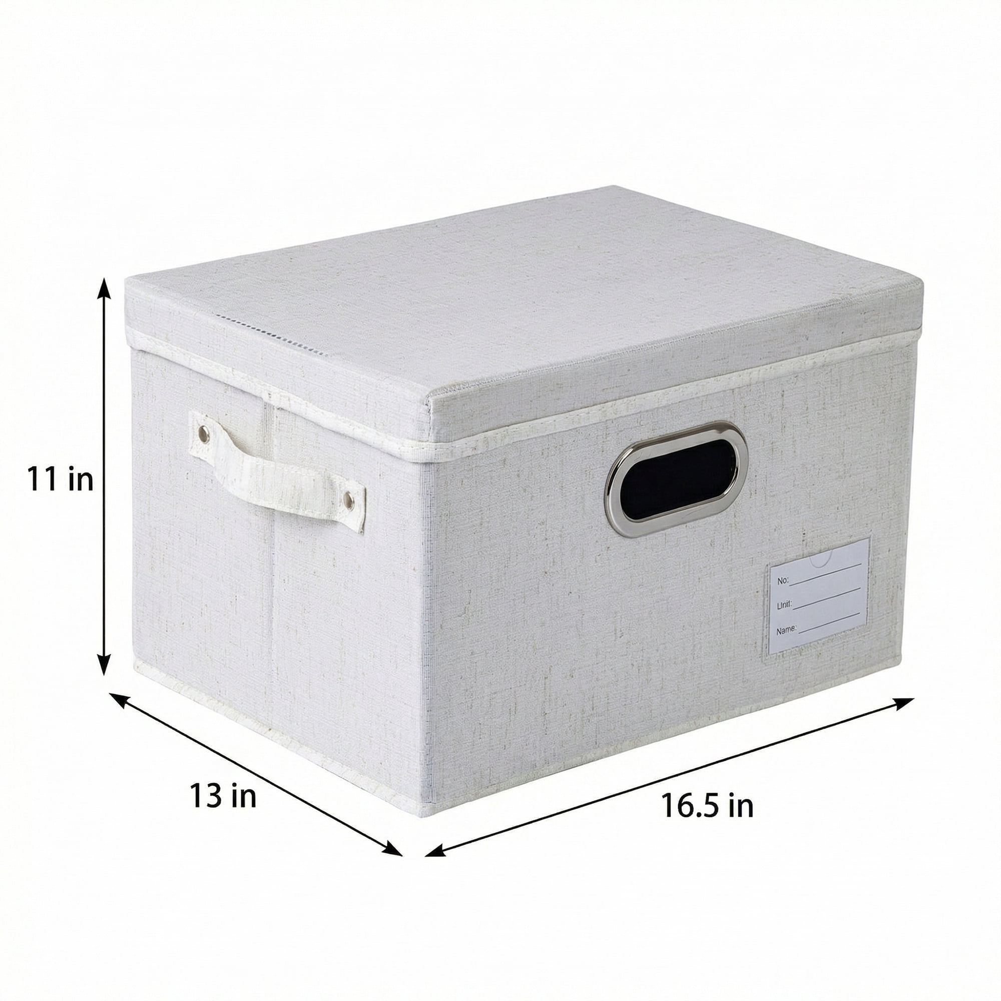 Unique Bargains Storage Cube Fabric Collapsible Basket White 16.5*13*11in