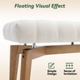 thumbnail image 4 of Guyou Entryway Bench Tufted Upholstered Bench 45.5 End of Bed Bench for Bedroom Wood Storage Bench Modern Floating Design Window Bench Ottoman Long Bench Seat for Living Room Indoor Hallway, 4 of 10
