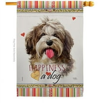 Breeze Decor H110239-BO 28 x 40 in. Dog Havanese Cuban Happiness Double-Sided Decorative Vertical House Flag