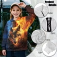 thumbnail image 6 of Uorisanigo Girls Half Zip Sweatshirt with Long Sleeve, Oversized Cool Fire Wolf Sweatshirts for Teen Girl, Fall Fashion Drop Shoulder Pullover Top Jackets Athletic Outerwear, 6 of 7