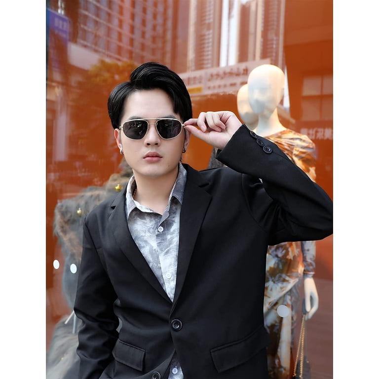 FEISEDY Small Retro Aviator Sunglasses Women Men Vintage  display picture 2