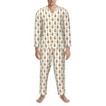 thumbnail image 3 of Salouo Cute Carrot Print Print Button-Front Long Sleeve Pajama Set for Men, Soft 2Pjs Men's Long Sleeve Sleepwear-Large, 3 of 7