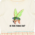 thumbnail image 4 of Inktastic Is This Thing On? Cute Cicada with Microphone Girls Toddler Dress, 4 of 5