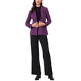 thumbnail image 2 of BLAZER DE TRABAJO DE MANGA LARGA CON CINTURÓN DE SUEDE SINTÉTICO PARA MUJERES INSPIRAR CHIC TALLA M PÚRPURA OSCURO, 2 of 5