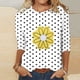thumbnail image 3 of Camisetas Casuales de las Mujeres de Moda Impresa 3/4 Mangas Blusa Cuello Redondo para el Hogar Y Diario, 3 of 4
