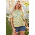 thumbnail image 5 of Yellow Summer Flower Printed Drop Shoulder Loose T Shirt, 5 of 8