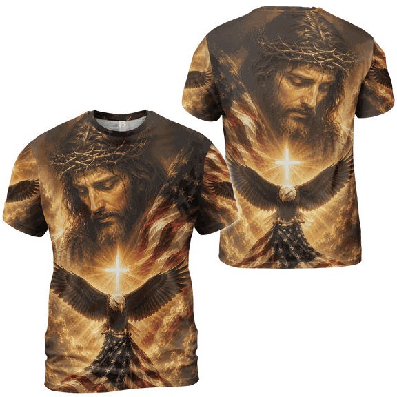 Primeprint Custom LLC America Eagle Flag Unisex TShirt 3D, Patriotic Top
