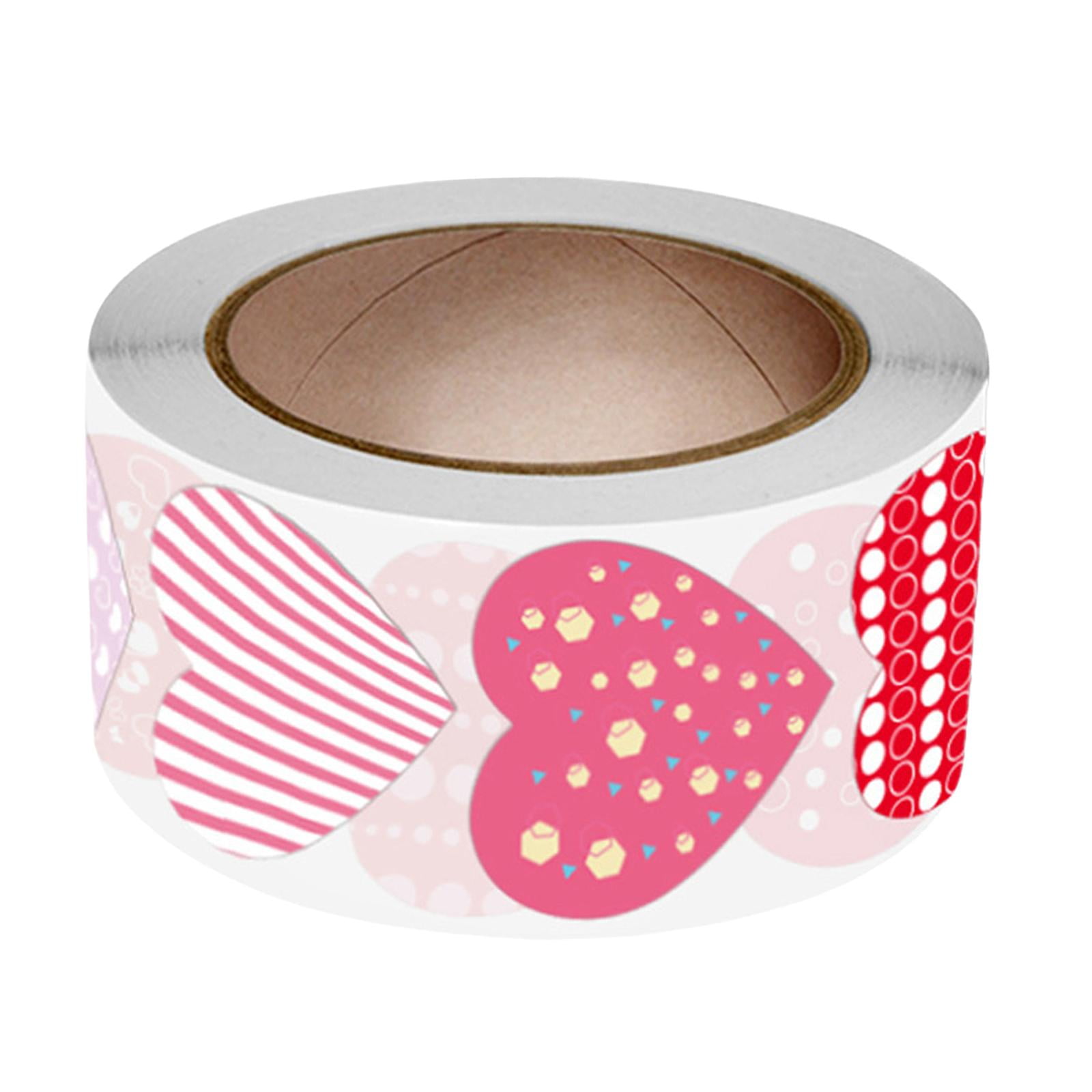 Milageto 2-6pack 500x heart Stickers Roll Adhesive for Present Packaging DIY Crafts 3.8cm 5 Pcs