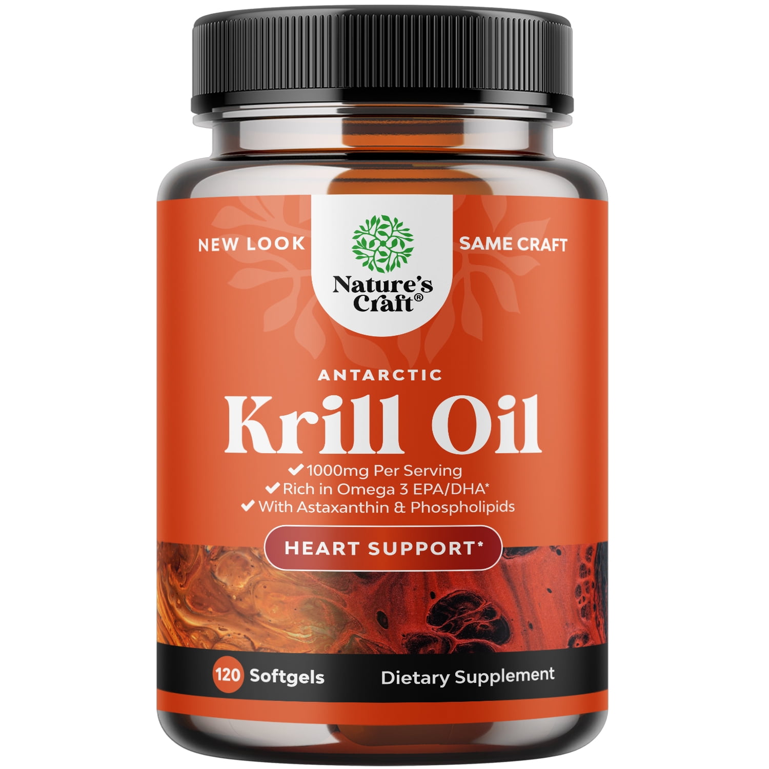 Antarctic Krill Oil 1000mg Softgels - High Absorption Krill Oil Omega 3 Fatty Acid Supplement with Potent EPA DHA Astaxanthin and Phospholipids - Wild Caught Burpless Fish Oil Omega 3 Supplement