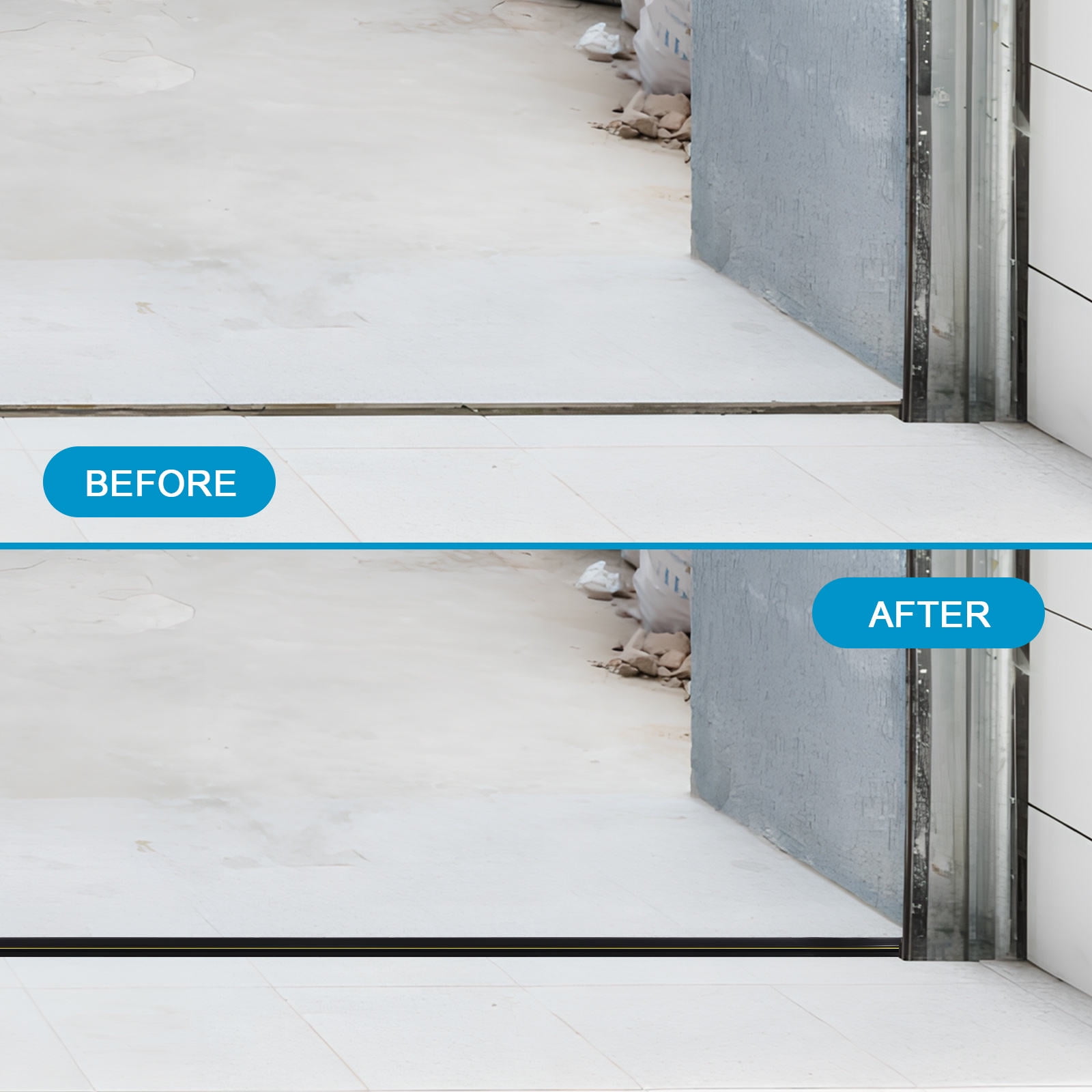 HONMEET Black Rubber Garage Door Bottom Seal Weatherproof Strip for Noise Reduction and Draft