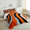thumbnail image 4 of Manfei Abstract Stripes 2pcs Bedding Comforter Set,Black Orange Twin Comforter Sets,Geometric Theme Breathable Bedding Set,Breathable Geometric Home Decor,Reversible, 4 of 8
