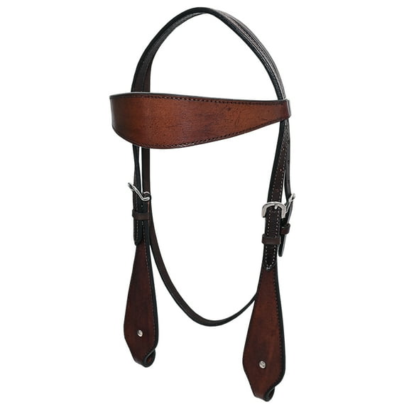 HILASON Western Horse Headstall Tack Genuine American Leather Plain Dark Brown