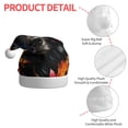 thumbnail image 4 of KLL Christmas Hats for Adults Plush Colorful Floral Black Dog Print Santa Hat Xmas Fluffy Santa Claus Hat for Women Men, 4 of 6