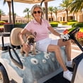 thumbnail image 3 of Golf Cart Seat Covers for 2 Seater,White Dandelion Microfiber Cart Seat Towel Blanket,Blue Oil Painting Retro Modern Art Absorbent Breathable Non Slip Bench Seats Protector for Golf Course 51"x31", 3 of 9
