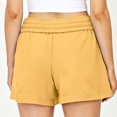 thumbnail image 2 of Abcnature Plus Size Shorts, Womens Athletic Shorts, Fashion Women Drawstring Casual Pocket Loose Solid Color Sports Shorts, Comfy Beach Shorts, Yoga Pants, Cycling Sport Shorts Yellow M, 2 of 3