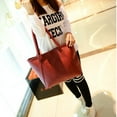 thumbnail image 3 of Handbags for Womens Xhshgfbi,Messenger Handbag Totes Satchel Shoulder Bags Solid Simple High Capacity Red Bag, 3 of 5