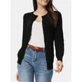thumbnail image 7 of Women's Crew Neck Button Down Long Sleeve Cardigan Sweater, 7 of 7