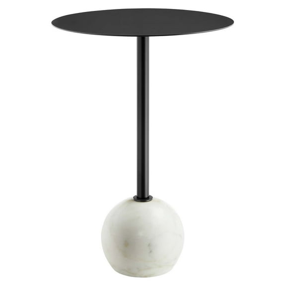 Coffee Sofa Side Table, White Black, Wood, Round, Living Kitchen Cafe Bistro Hospitality Restaurant, Modern Contemporary HB36383