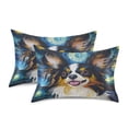 thumbnail image 2 of Haosy Satin Pillowcase for Hair and Skin Standard Cooling Silk Pillow Case with Envelope Closure Dog and Starry Sky 20"x30", 2 of 9
