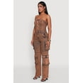 thumbnail image 3 of Womens Daisy Mineral Wash Denim Jumpsuit with Cargo Pockets, 3 of 4