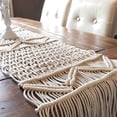 thumbnail image 4 of Ruiboury Macrame Table Runner Multipurpose Made With Cotton Rope Wide Application 35*200cm, 4 of 6