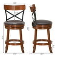 thumbnail image 2 of Costway Set of 4 Bar Stools Swivel 25'' Dining Bar Chairs with Rubber Wood Legs, 2 of 11