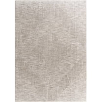 Hauteloom Barend Living Room, Bedroom Area Rug - Southwestern - Sterling Gray, Ash, Light Silver - 5'3" Round