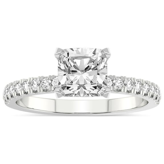 2 Carat IGI Certified Cushion Shape Lab Grown Diamond Engagement Ring | 14K White Gold | Serena Eternity Lab Diamond Ring | FG-VS1-VS2 Quality Friendly Diamonds