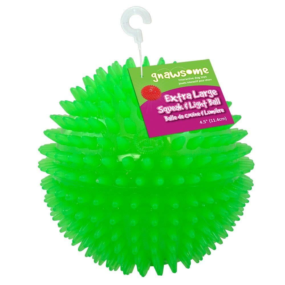 4.5” Spiky Squeak & Light Ball Dog Toy Extra Large, Cleans teeth and