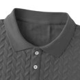 thumbnail image 6 of Felirenzacia Men’s Slim Fit Performance Polo, Short Sleeve Cooling Mesh Jacquard Textured Golf Shirt, Dark Gray,XL, 6 of 8