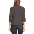 thumbnail image 3 of Women's Casual Office Open Draped Front Blazer Jacket with 3/4 Sleeves S-3XL, 3 of 4