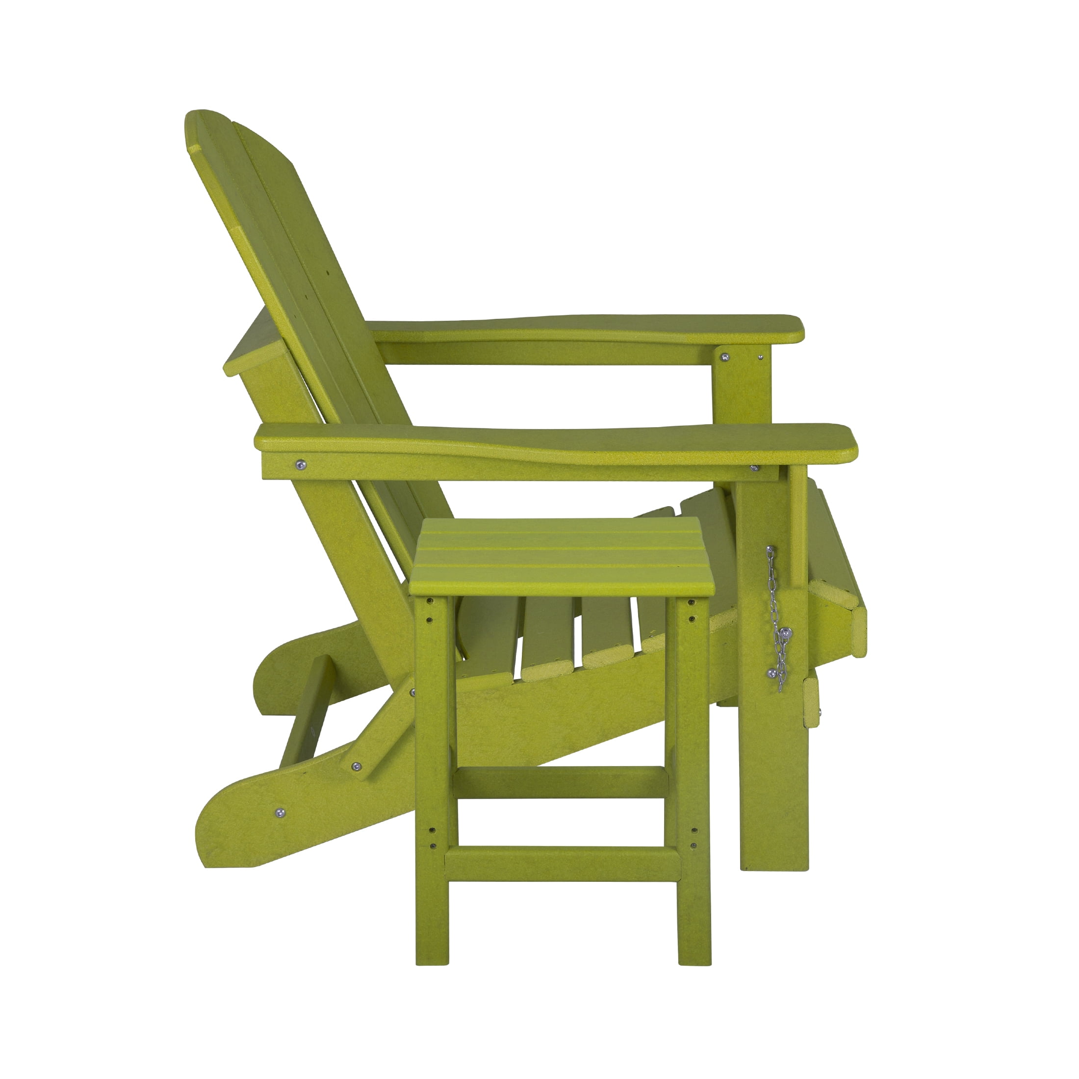 Adirondack Chair with Square Side Table Included for Outdoor Patio Garden Porch Seating, Lime