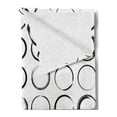thumbnail image 2 of Black and White Soft Flannel Fleece Throw Blanket, Circles with Brush Stroke Effects Hand Drawn Grunge Style Design, Cozy Plush for Indoor and Outdoor Use, 70" x 90", Black White, by Ambesonne, 2 of 5