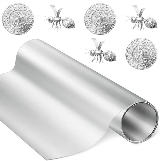 Rollo de Lámina de Aluminio de 30 cm X 6 M (0,05 mm de Grosor) para Proyectos Artísticos. Lámina de Aluminio para Tapajuntas.
