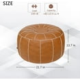 thumbnail image 3 of Unstuffed Moroccan Storage Pouf Foot Stool Ottoman Seat Handmade Faux Leather Bean Bag Floor Chair Foot Rest for Living Room, Bedroom or Balcony (Brown), 3 of 9