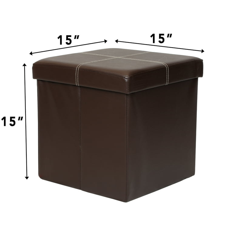 Crown Comfort 's Brown Button Tufted Memory Foam Folding Ottoman
