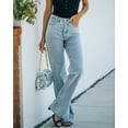 thumbnail image 2 of Women High Waist Distressed Flare Jeans Ripped Hole Denim Pants, 2 of 4