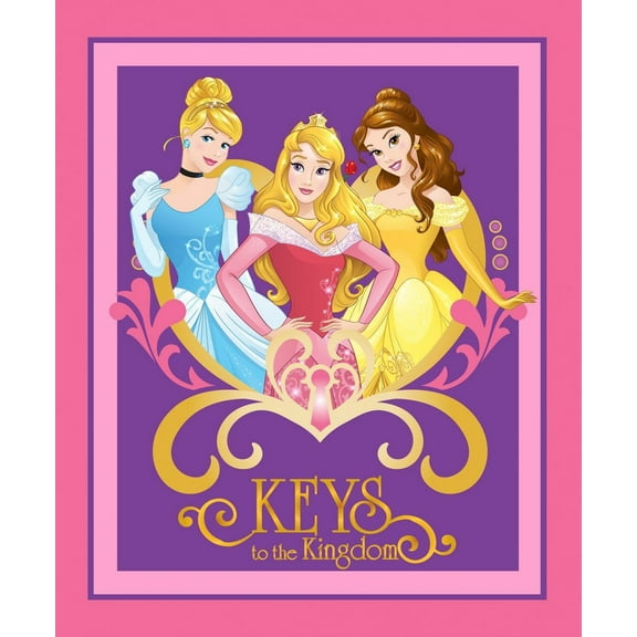 Disney Princess Keys To The Kingdom 58352 Springs Creative 100% Cotton Fabric By The Panel 35" x 43"