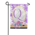 thumbnail image 1 of America Forever Spring Monogram Garden Flag Letter Q 12.5 x 18 inches Double Sided Vertical Outdoor, Yard, Lawn, Beautiful Floral Design, White Flower, Summer Floral Garden Flag, 1 of 5