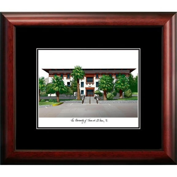 Campus Images TX951A 14 x 18 in. University of Texas, El Paso Academic Satin Mahogany Framed Lithograph