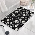 thumbnail image 3 of Halloween Skull Crossbones Flannel Non Slip Door Rugs,Washable Door Mats Indoor,Decorative Door Mats,Dirt-Resistant and Absorbent Doormat for Entrance,Bedroom,Kitchen,Bathroom,31.5"x17", 3 of 4