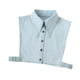 thumbnail image 4 of Cuello falso desmontable elegante traje profesional mitad superior mitad camisa blusa Azul claro, 4 of 9