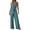 Light Blue, variant on Women's Formal Jumpsuits, Belted Wide Leg Jumpsuit, Summer Sleeveless Wrap V-Neck Long Romper Beach Vacation One-Piece Summer Outfits Fashion Overalls New Green XL