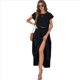 thumbnail image 2 of Conjunto de Falda de Verano para Mujer, 2 Piezas, Top de Corta, Cintura Elástica, Vestido con Bolsillos, Negro, Talla S, 2 of 9